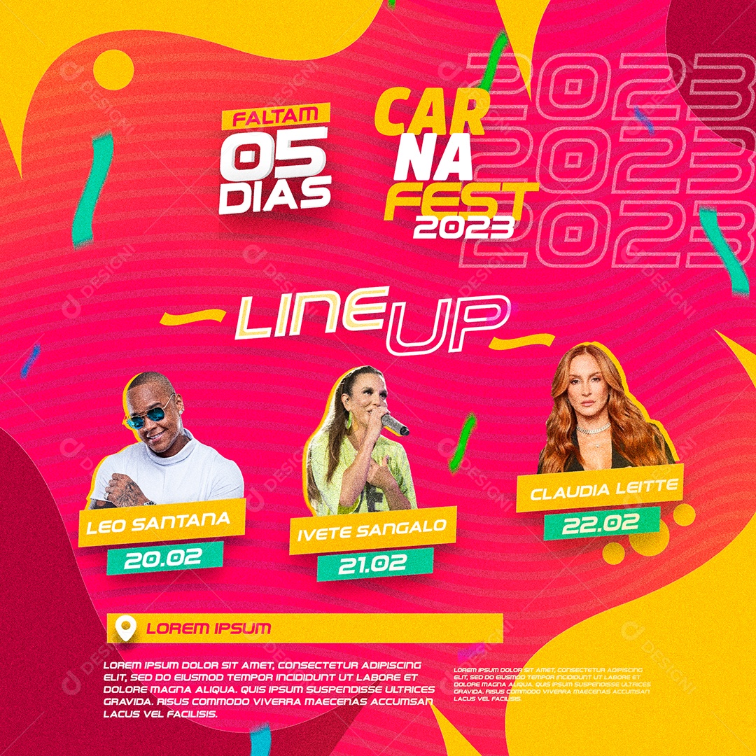 Social Media Flyer Carna Fest Line Up PSD Editável