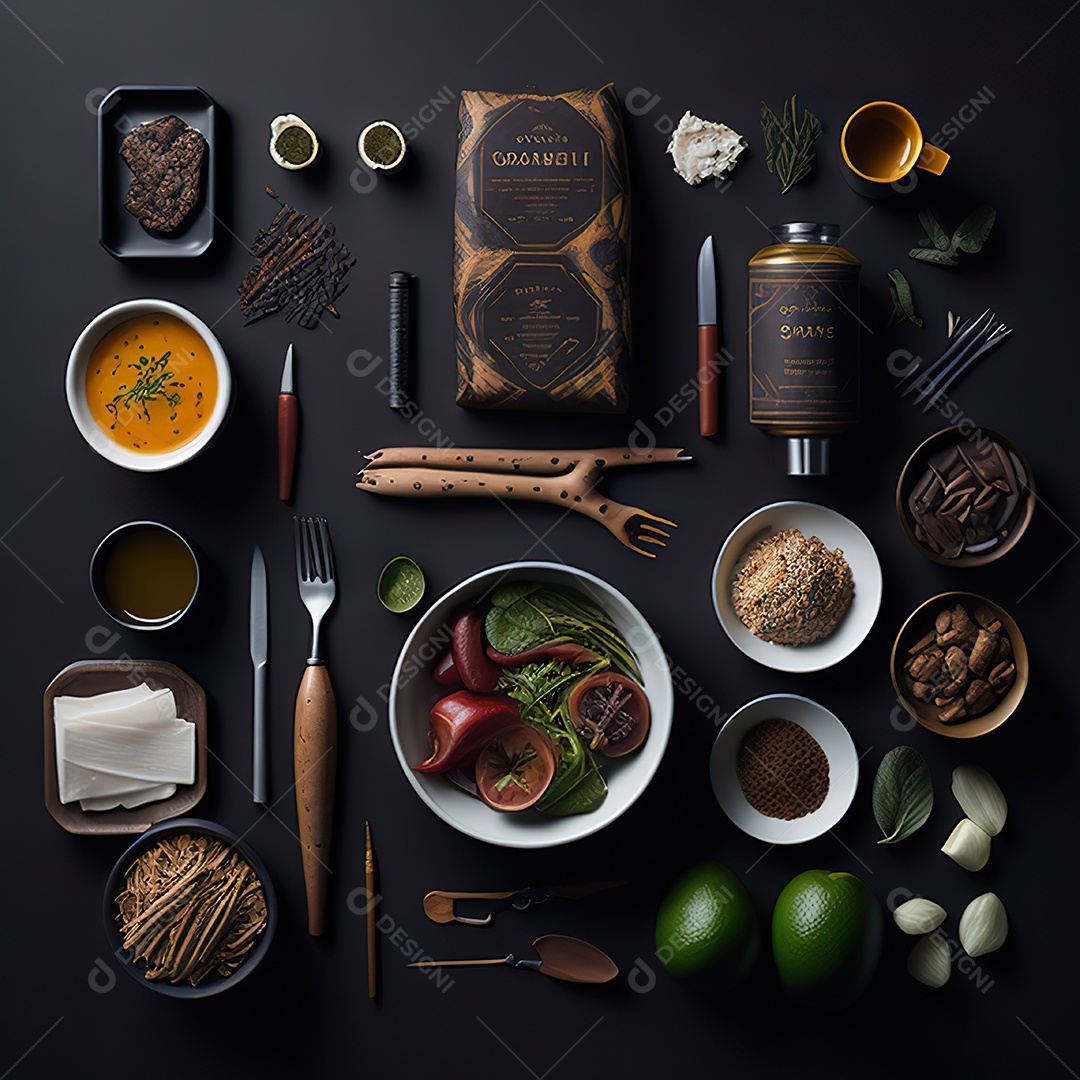 Mesa de churrasco sobre uma mesa