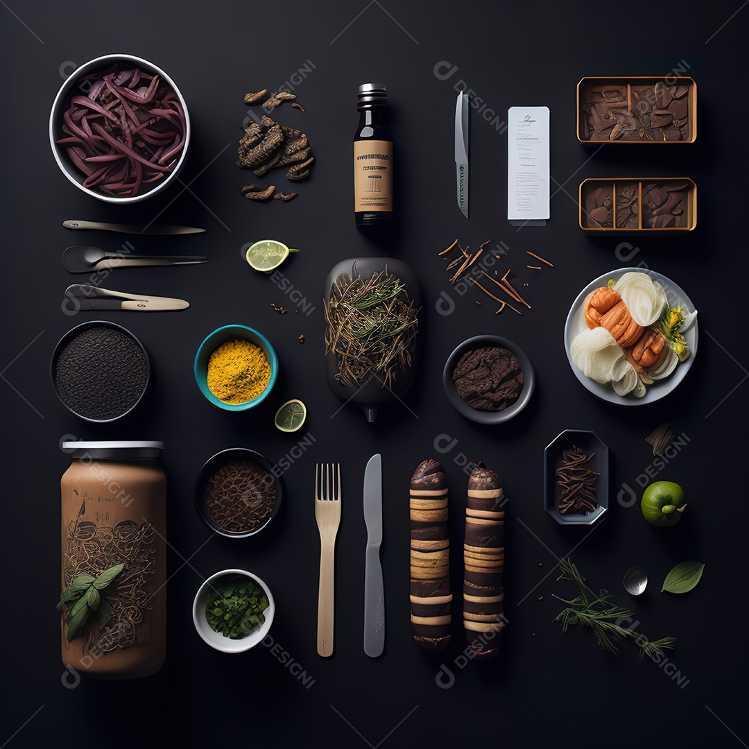 Mesa de churrasco sobre uma mesa