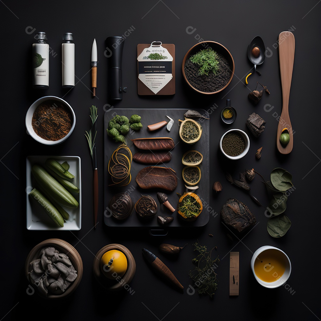 Mesa de churrasco sobre uma mesa