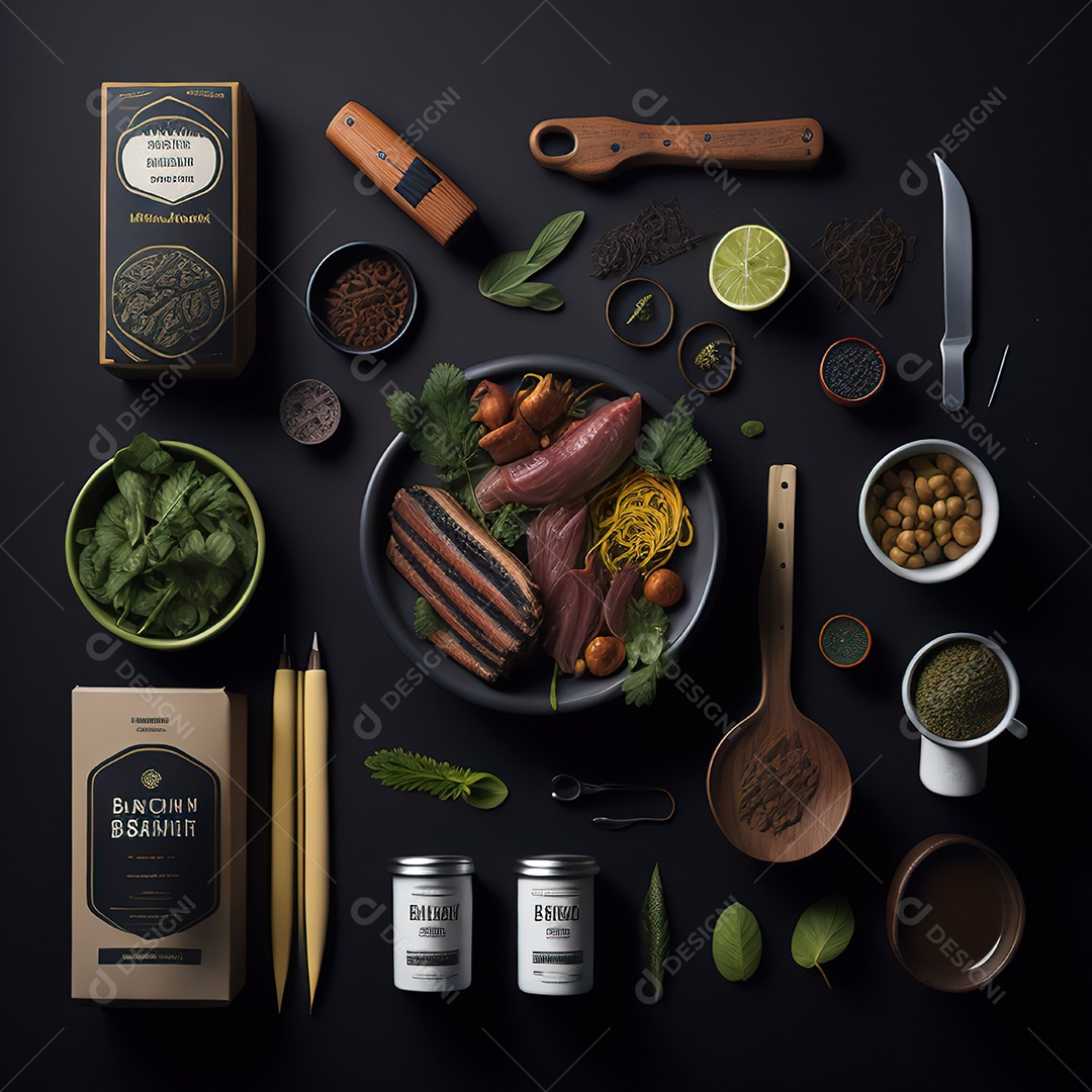 Mesa de churrasco sobre uma mesa