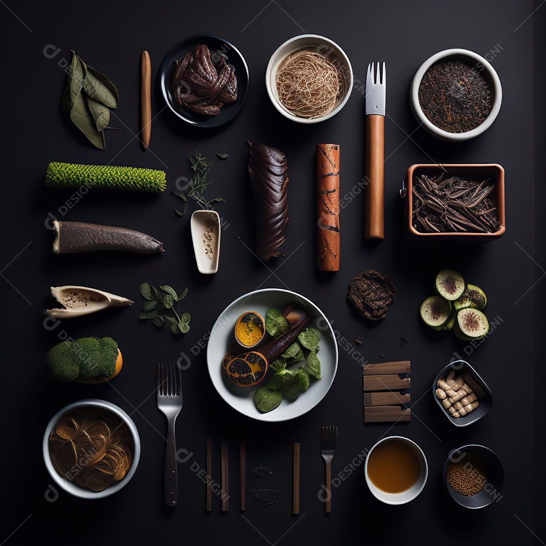 Mesa de churrasco sobre uma mesa