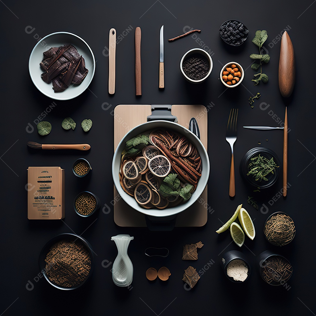 Mesa de churrasco sobre uma mesa