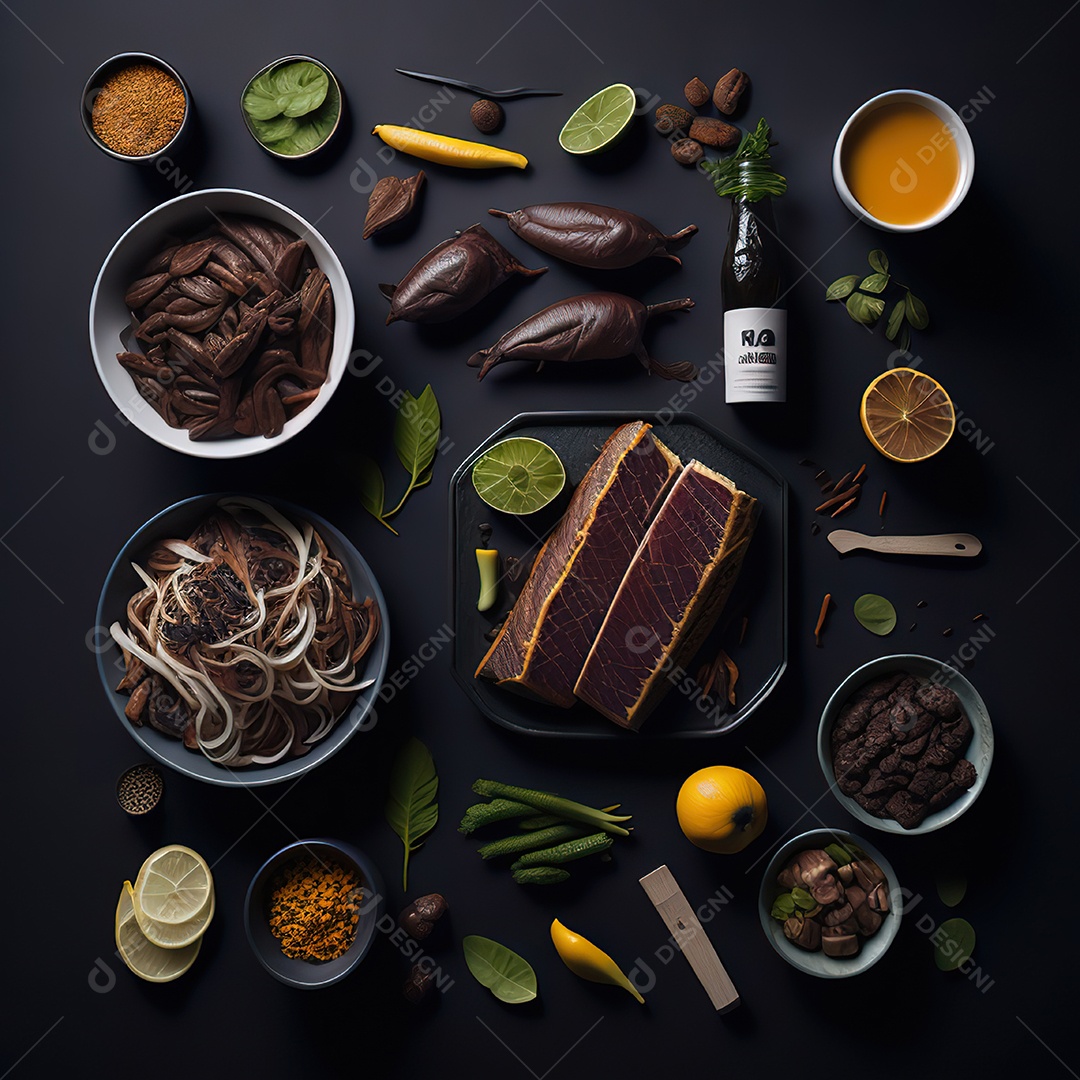 Mesa de churrasco sobre uma mesa