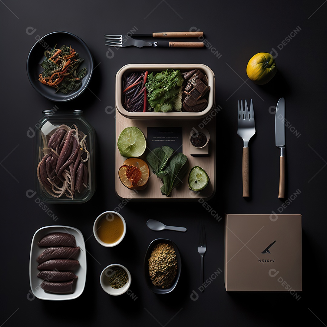 Mesa de churrasco sobre uma mesa