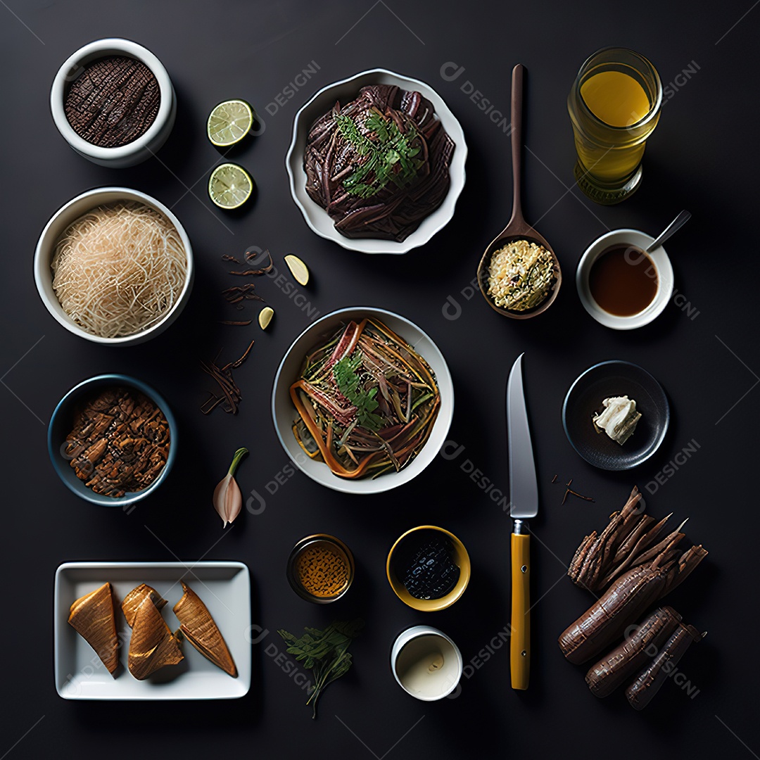 Mesa de churrasco sobre uma mesa