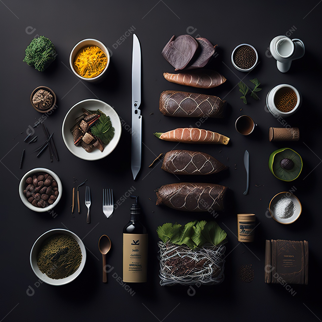 Mesa de churrasco sobre uma mesa