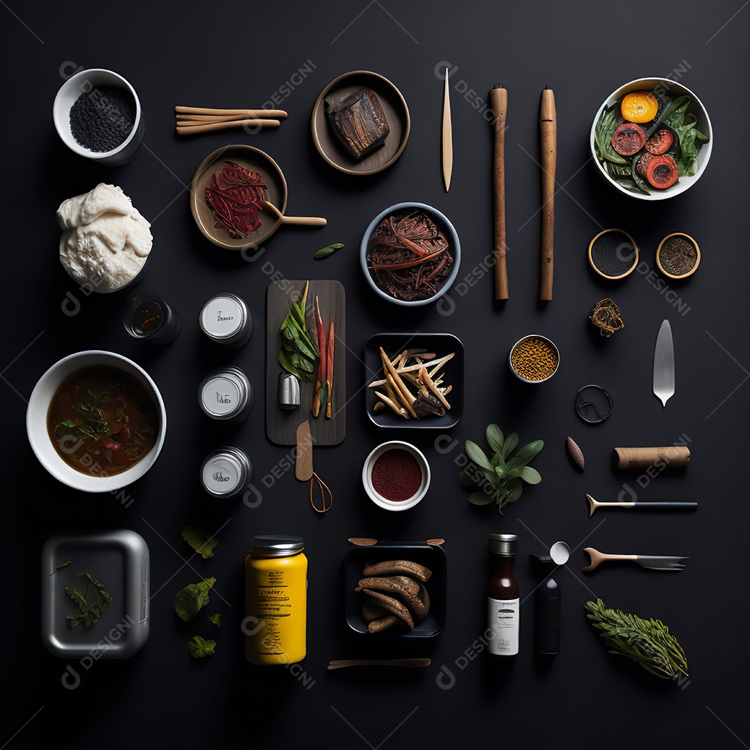 Mesa de churrasco sobre uma mesa