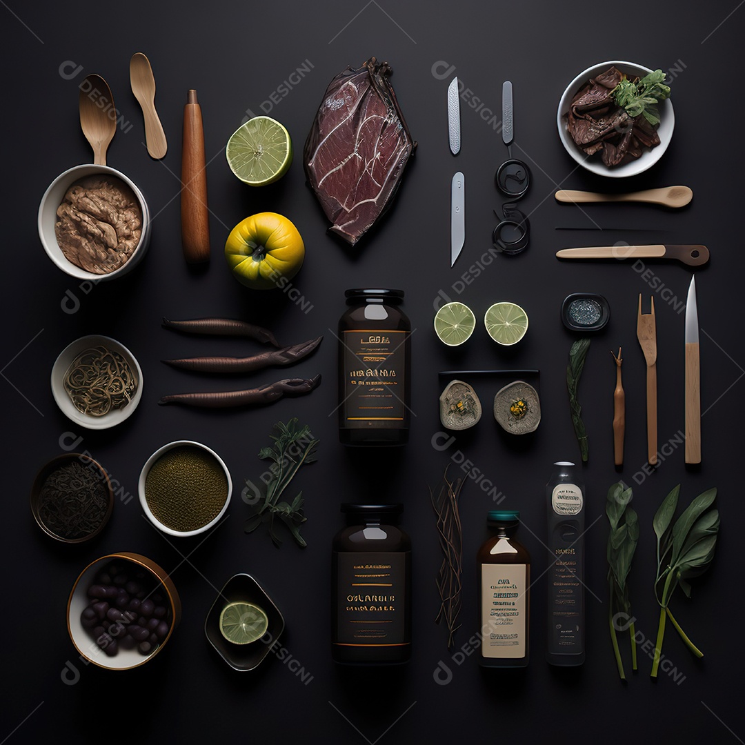 Mesa de churrasco sobre uma mesa