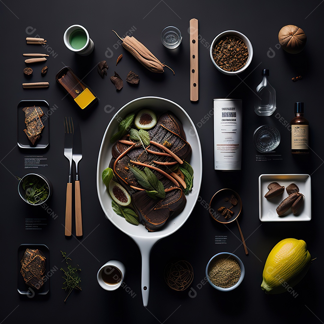 Mesa de churrasco sobre uma mesa