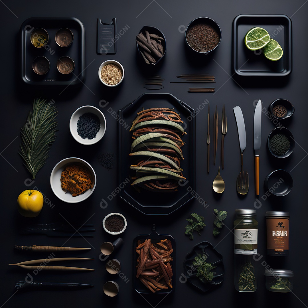 Mesa de churrasco sobre uma mesa