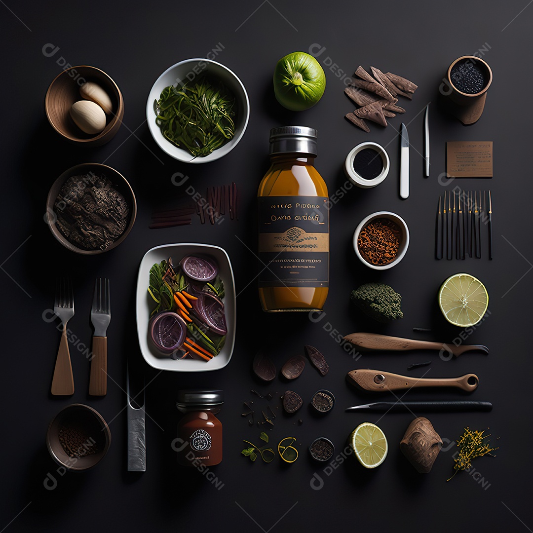 Mesa de churrasco sobre uma mesa