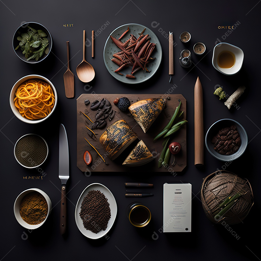 Mesa de churrasco sobre uma mesa