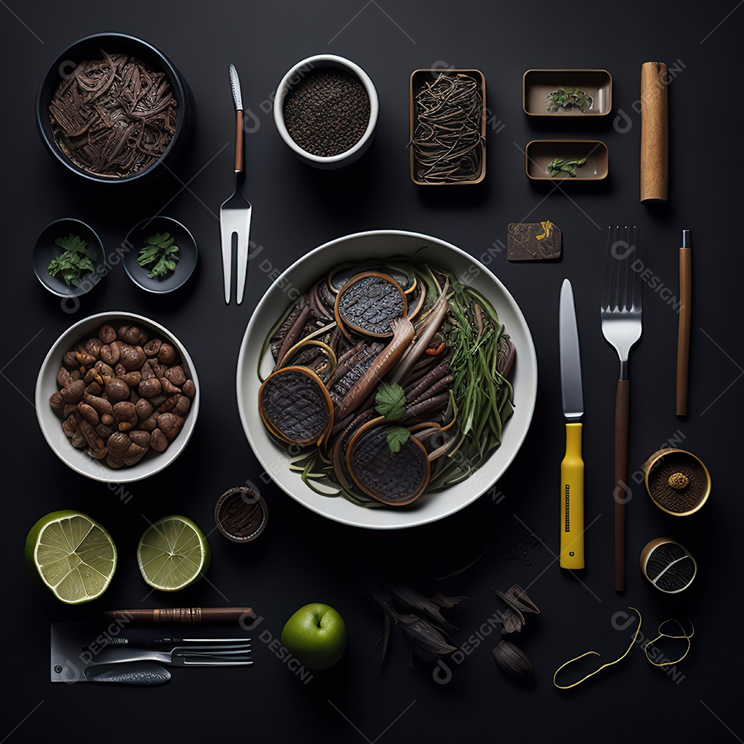 Mesa de churrasco sobre uma mesa