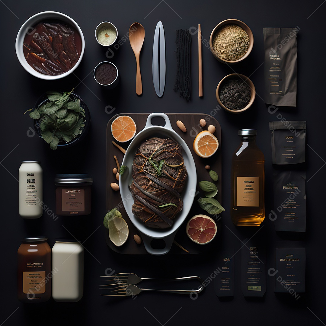 Mesa de churrasco sobre uma mesa