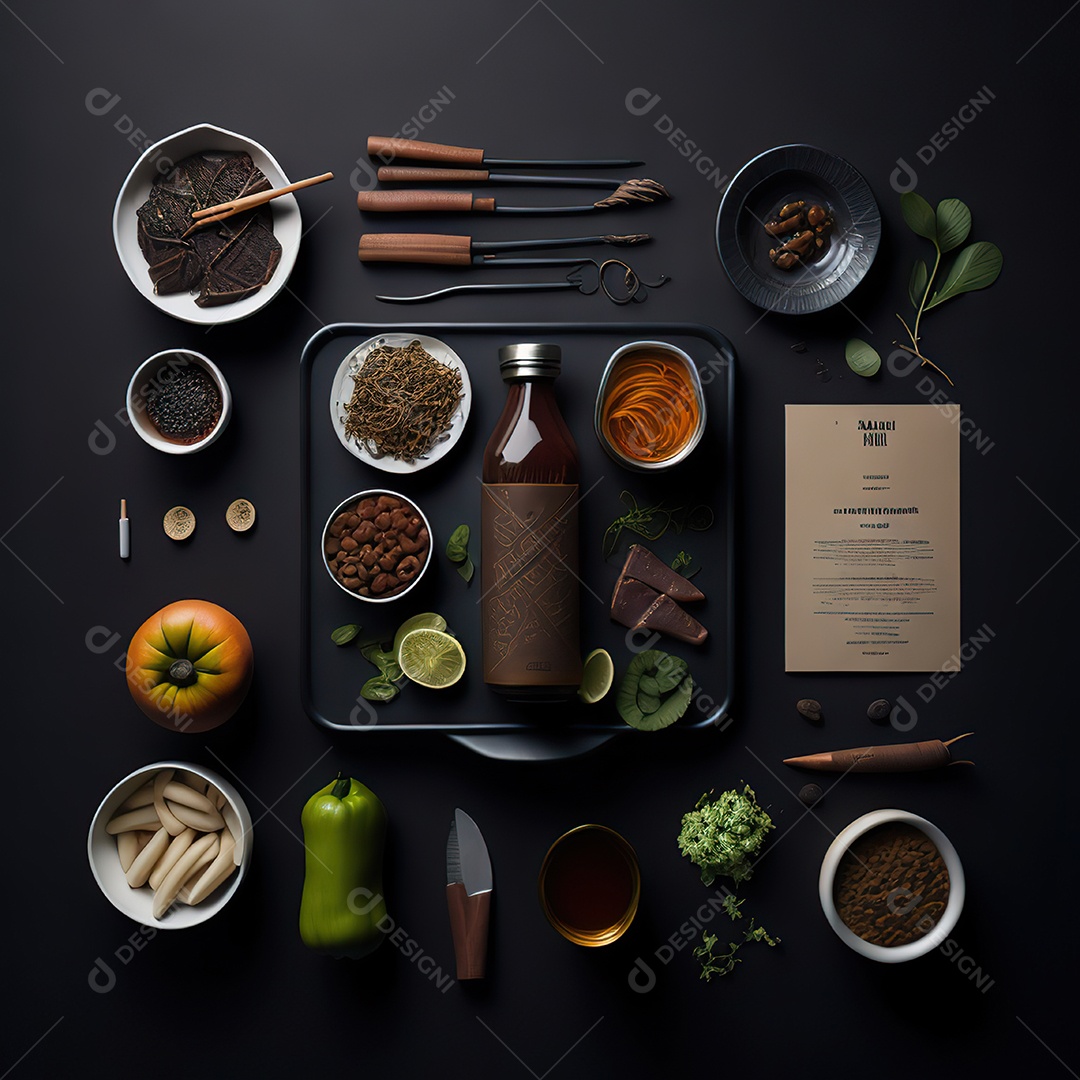 Mesa de churrasco sobre uma mesa