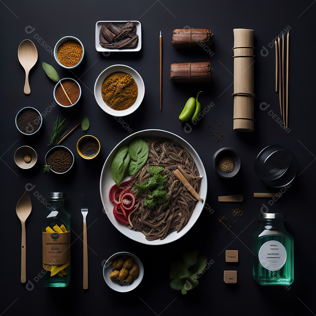 Mesa de churrasco sobre uma mesa