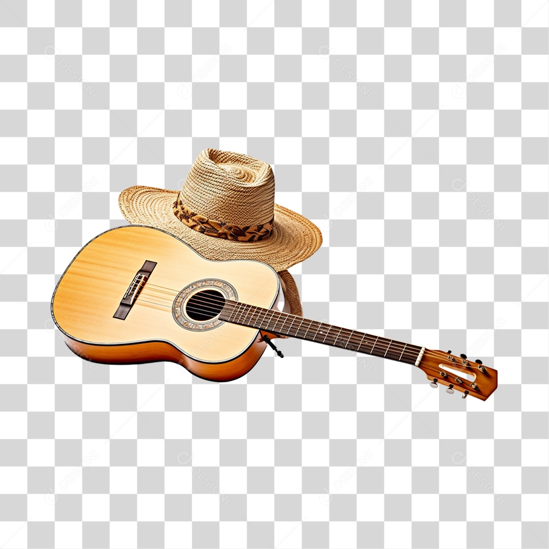 Violão São E Chapéu São João PNG Transparente