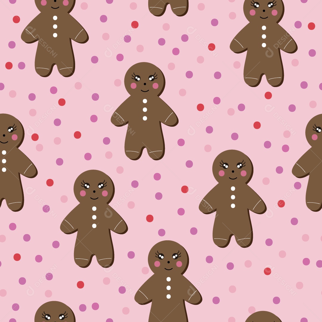 Estampa Rapport de Gingerbread Man de Natal Vetor EPS