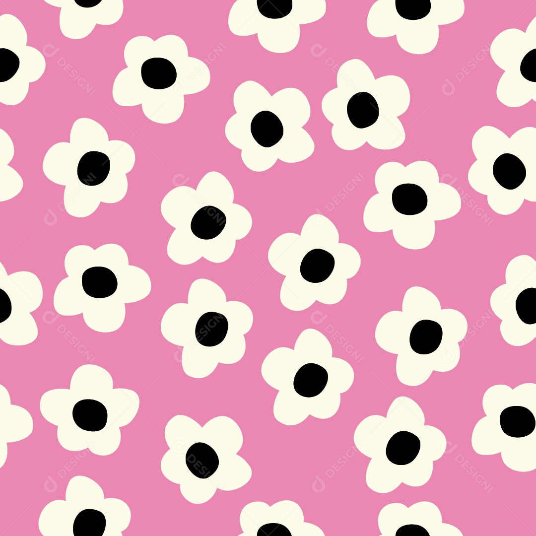 Estampa Rapport de Margaridas Vetor EPS