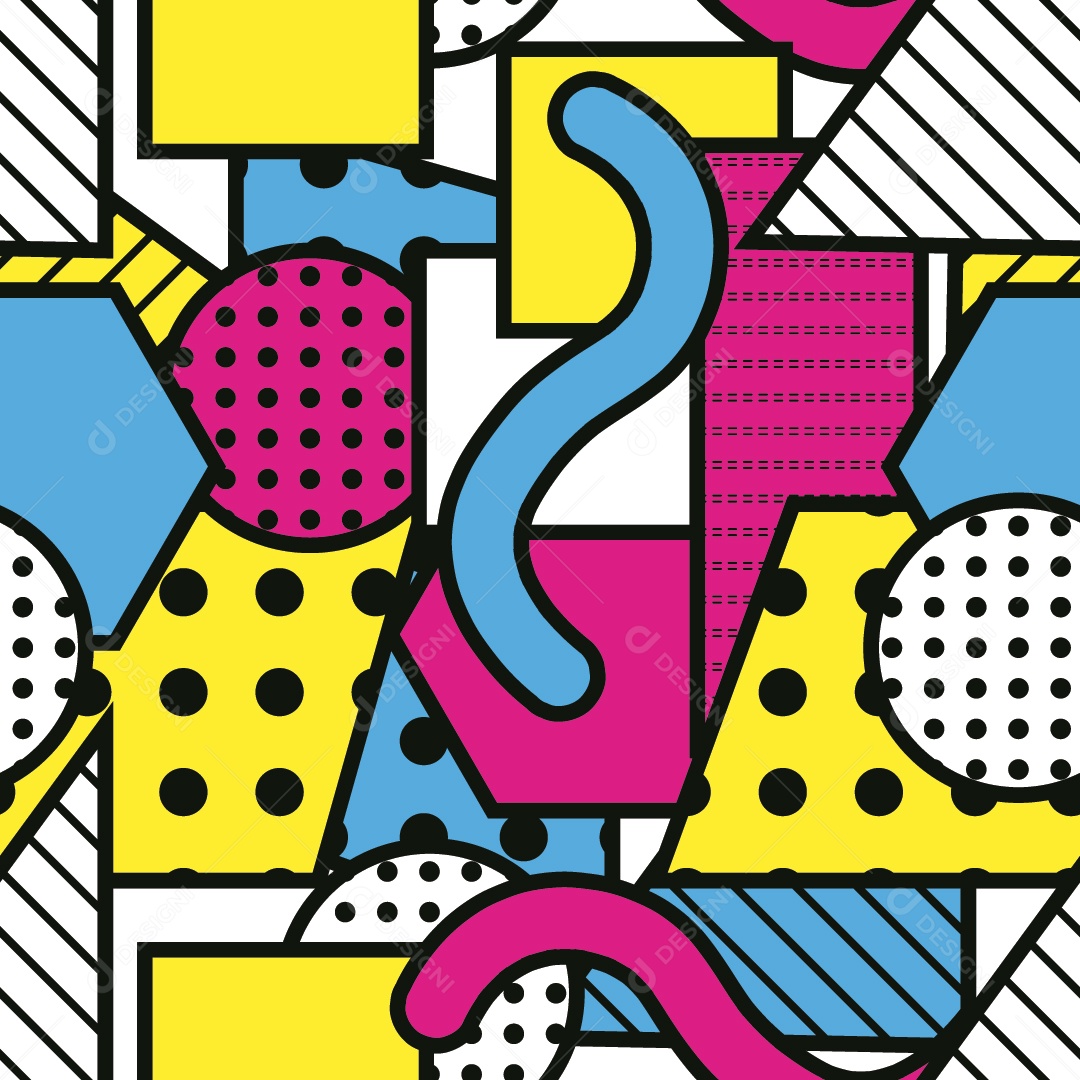 Estampa Rapport Com Formas Abstratas Vetor EPS