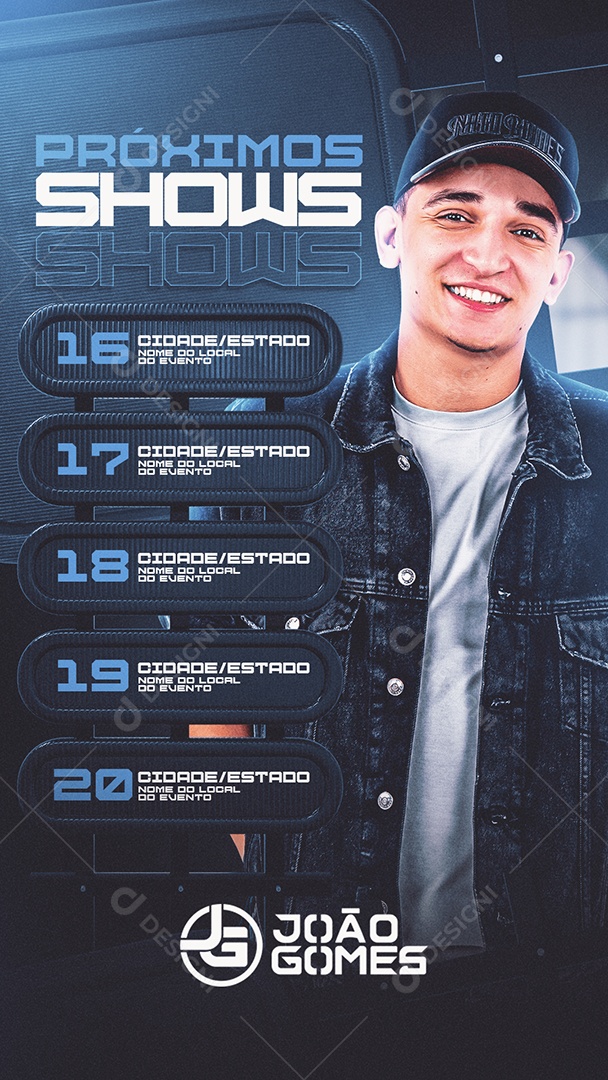 Stony Agenda De Shows João Gomes Flyer Social Media PSD Editável