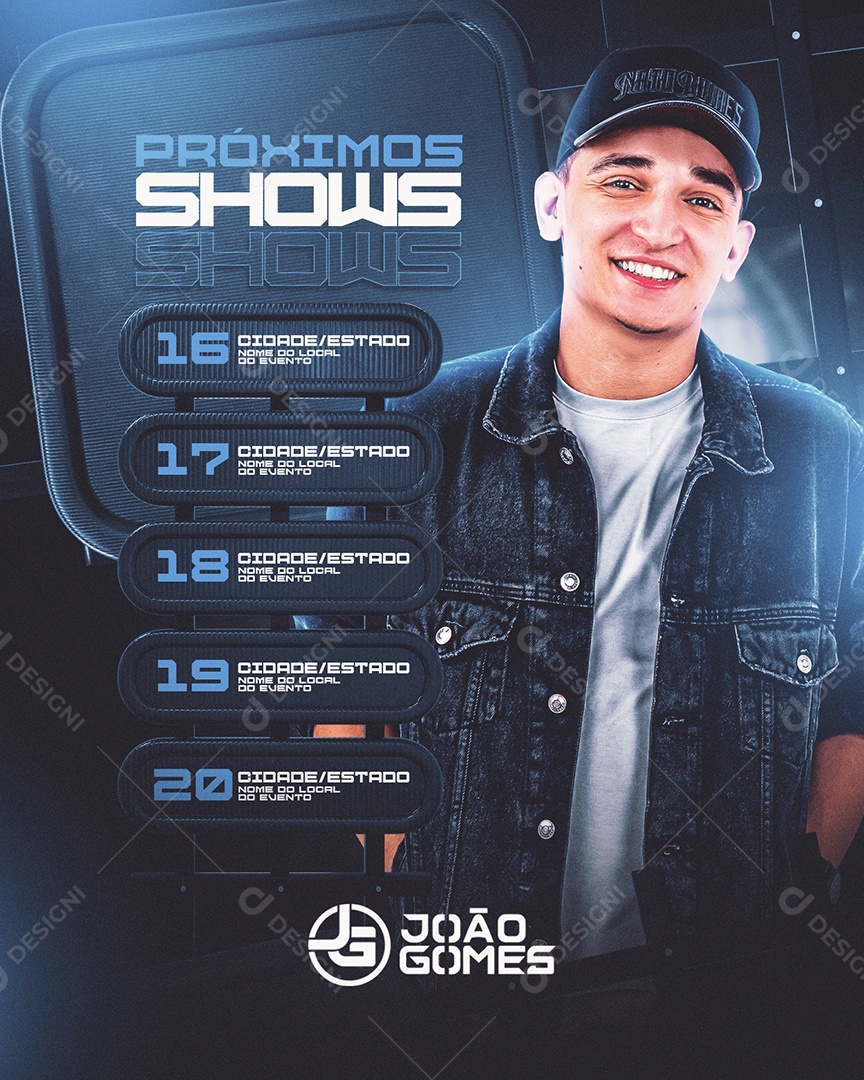 Agenda De Shows João Gomes Flyer Social Media PSD Editável