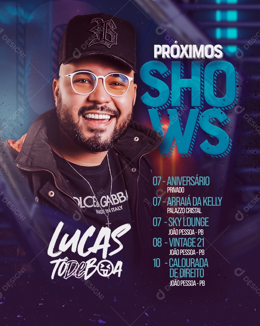 Social Media Flyer Upcoming Shows Lucas To De Boa Editable PSD