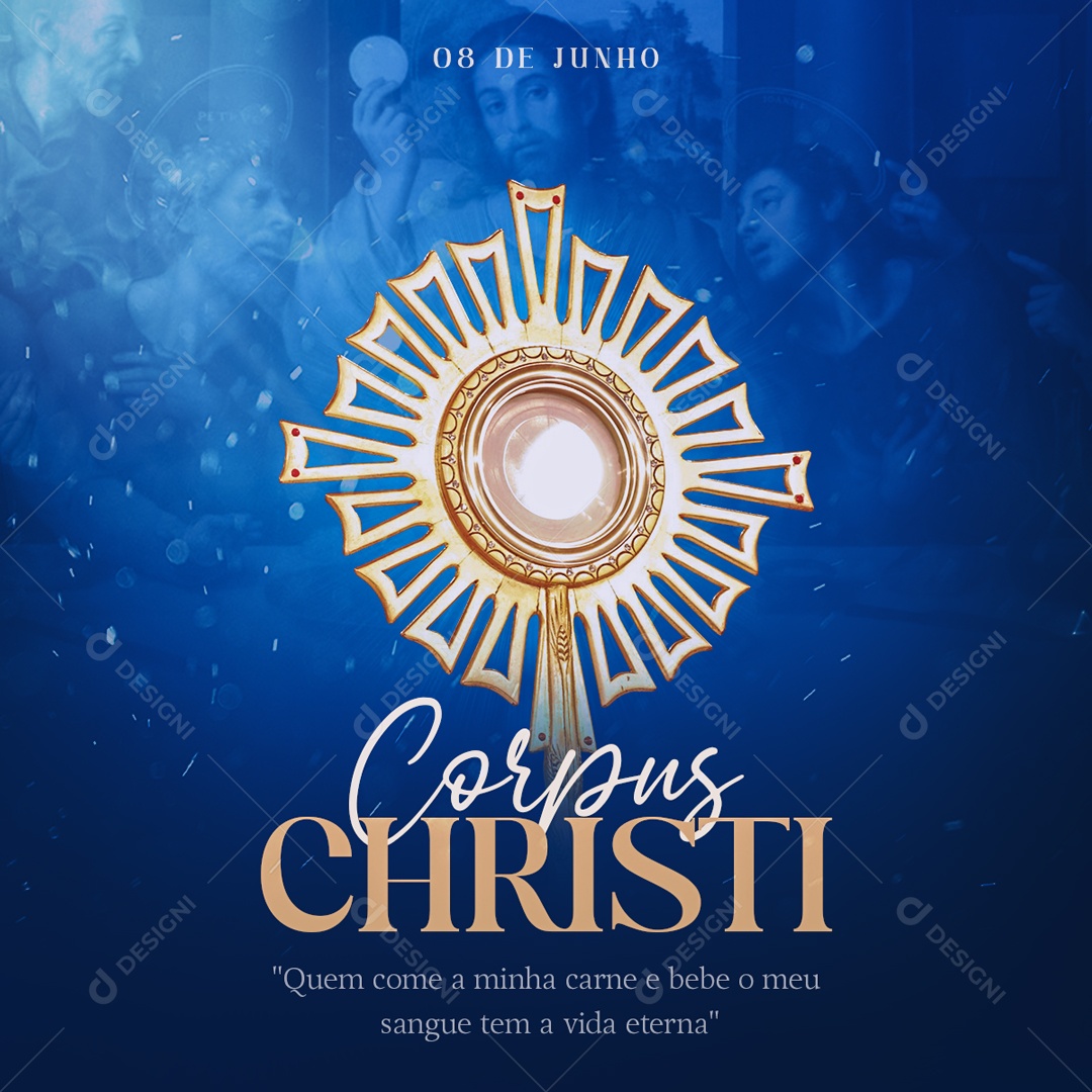 Social Media Corpus Christi 08 De Junho Vida Eterna PSD Editável