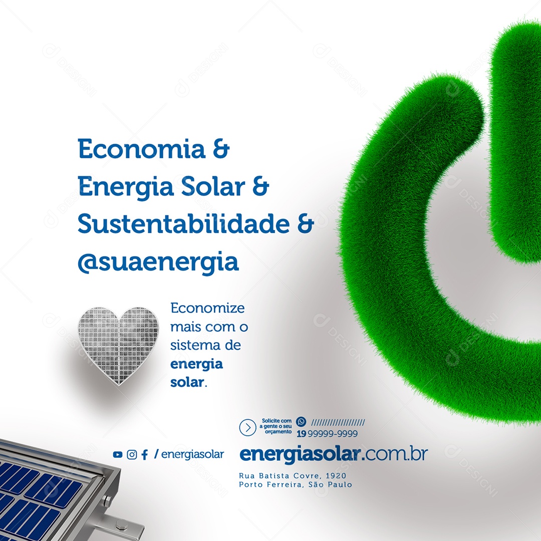 Economia & Energia Solar & Sustentabilidade Social Media PSD Editável