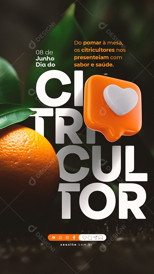 Story Do Pomar À Mesa Dia Do Citricultor 8 De Junho Social Media PSD Editável