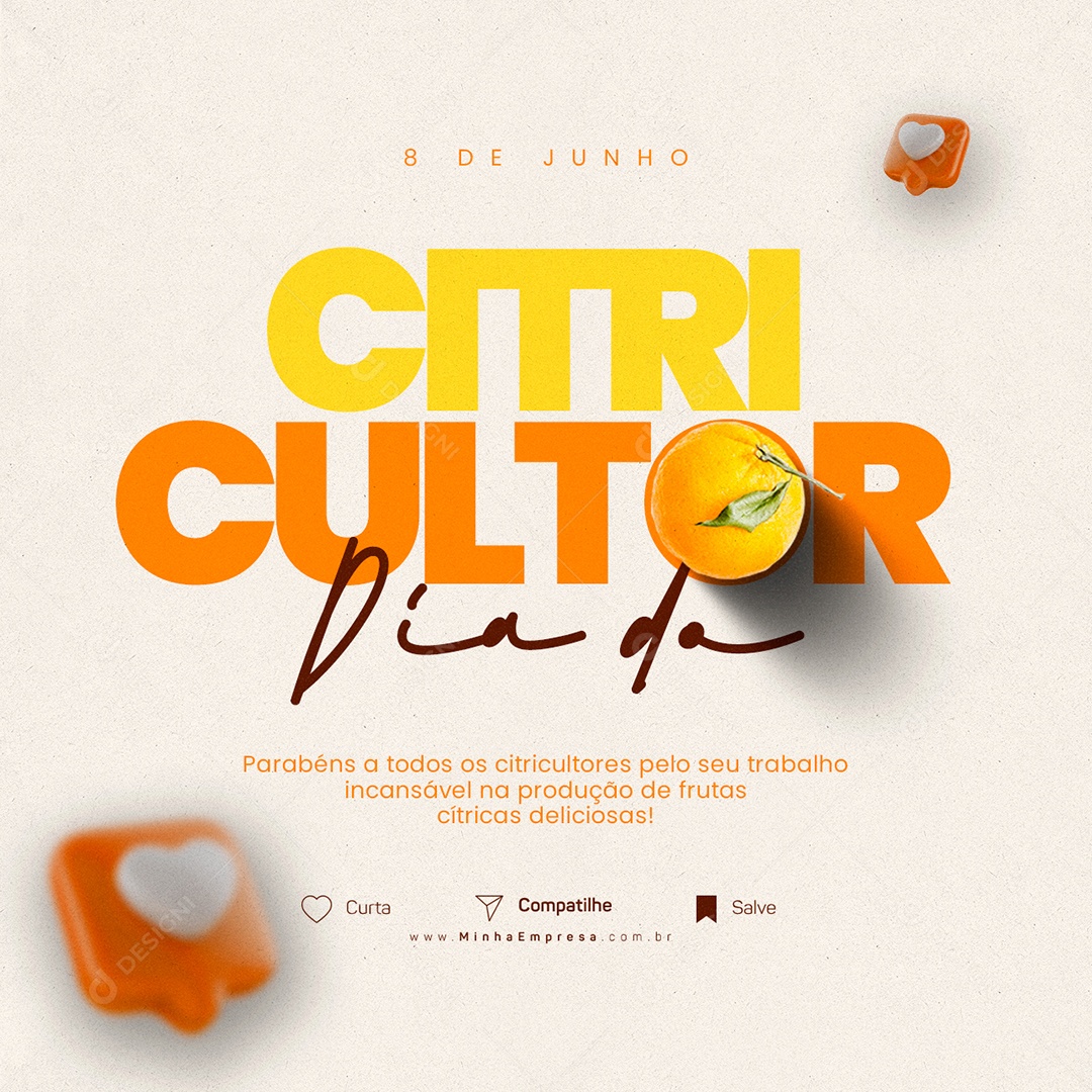 Parabéns A Todos Os Citricultores Pelo Seu Trabalho Dia Do Citricultor Social Media PSD Editável