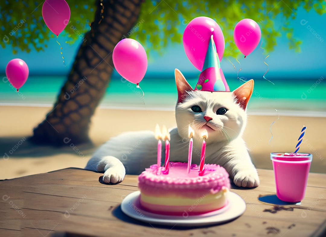 Comemoração de aniversário na praia