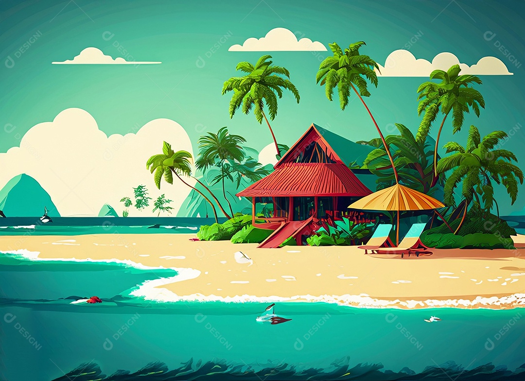 Bela praia com areia branca