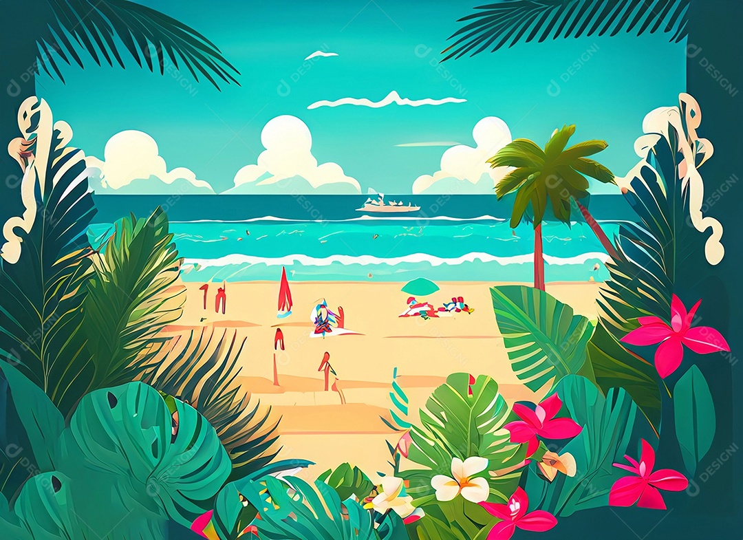 Bela praia com areia branca