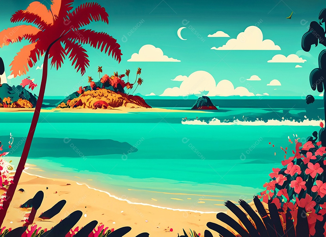 Bela praia com areia branca