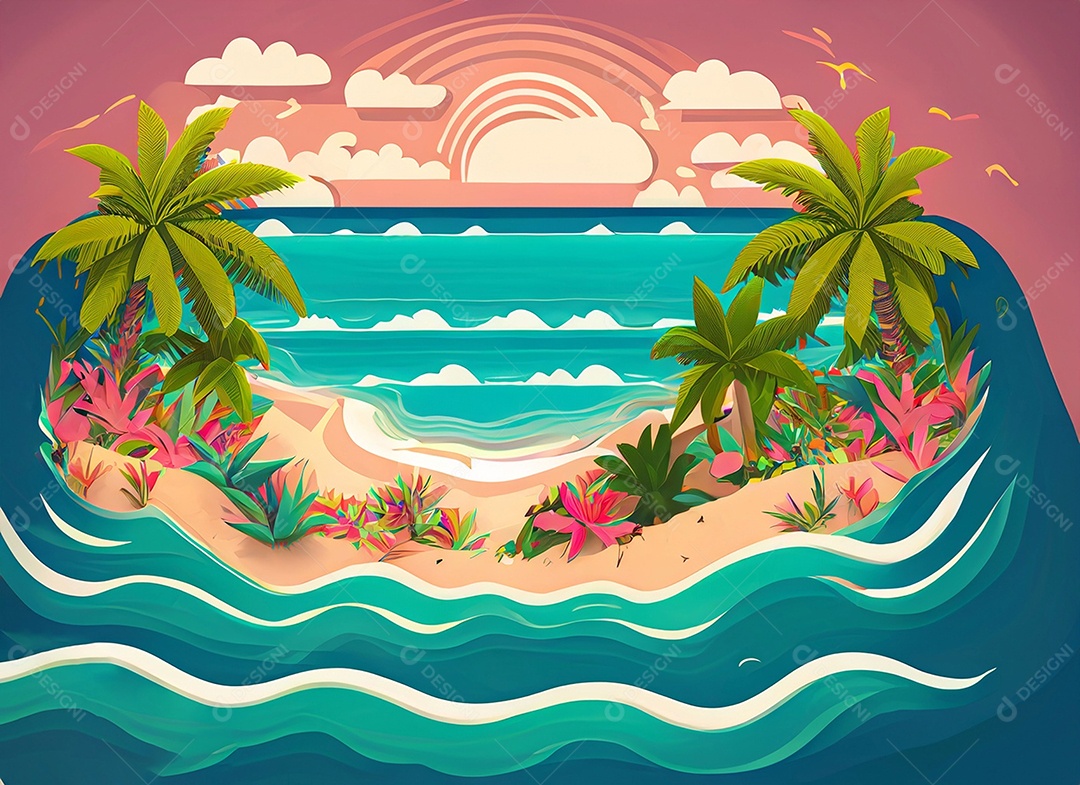 Bela praia com areia branca