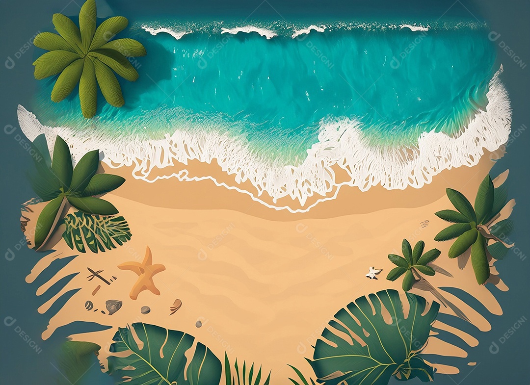 Bela praia com areia branca