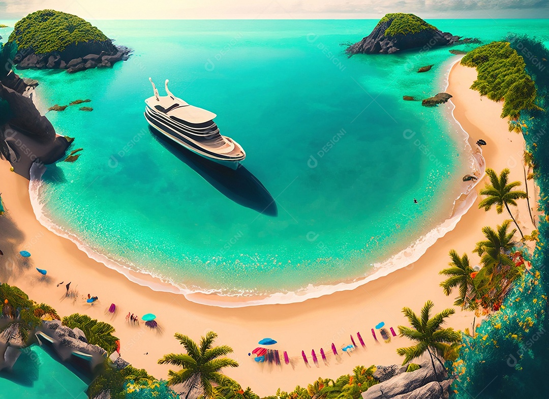 Bela praia com areia branca