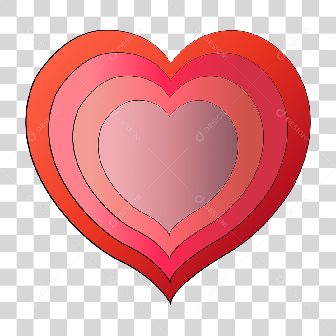 Elemento 3D Corações Cores Amor Para Composição PNG Transparente