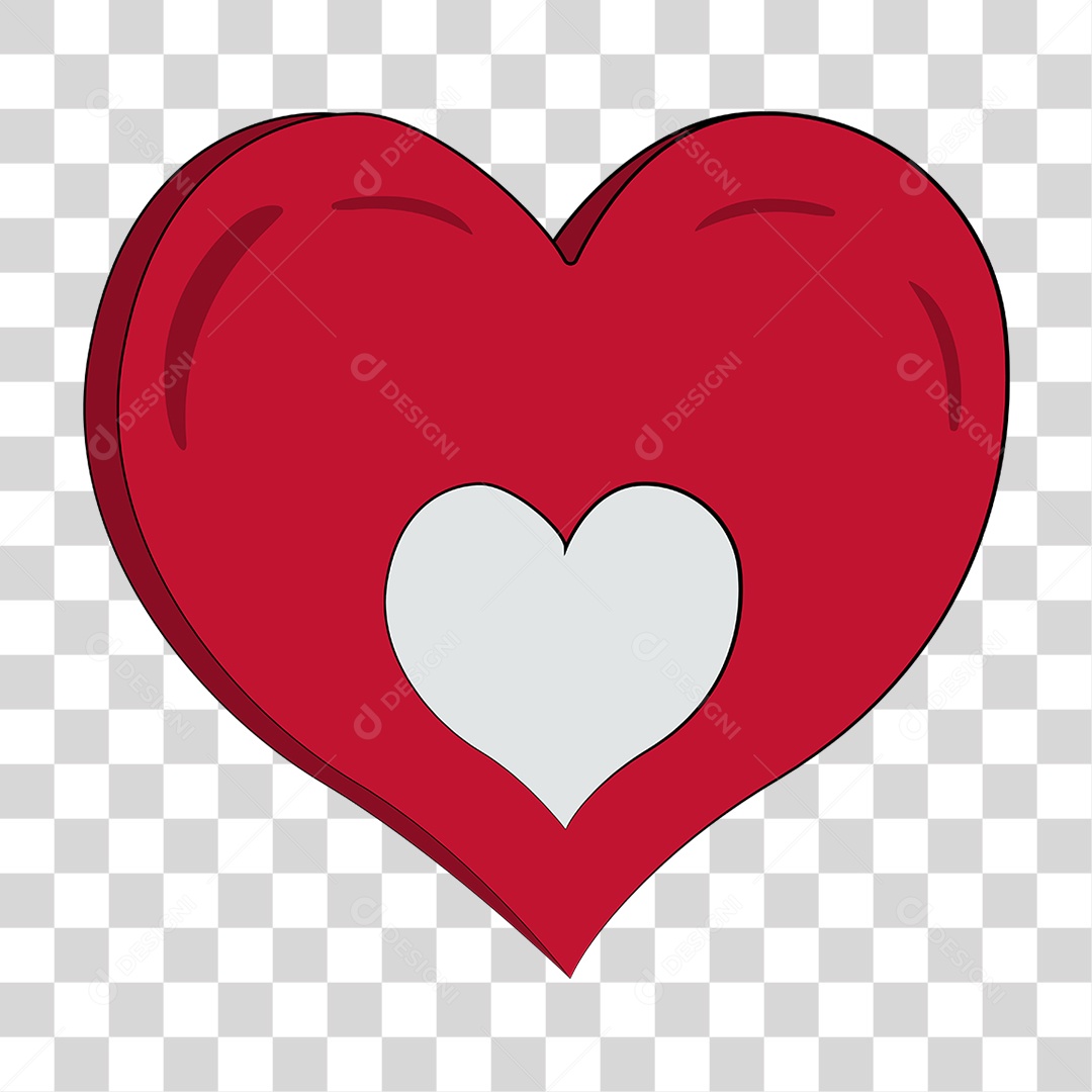 Elemento 3D Corações Cores Amor Para Composição PNG Transparente