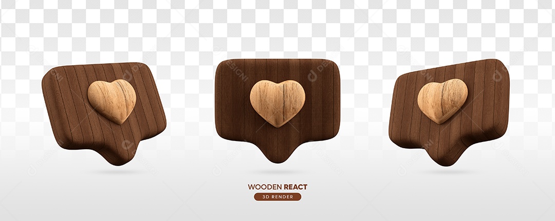 São João Wooden React 3D Render Social Media PSD Editável