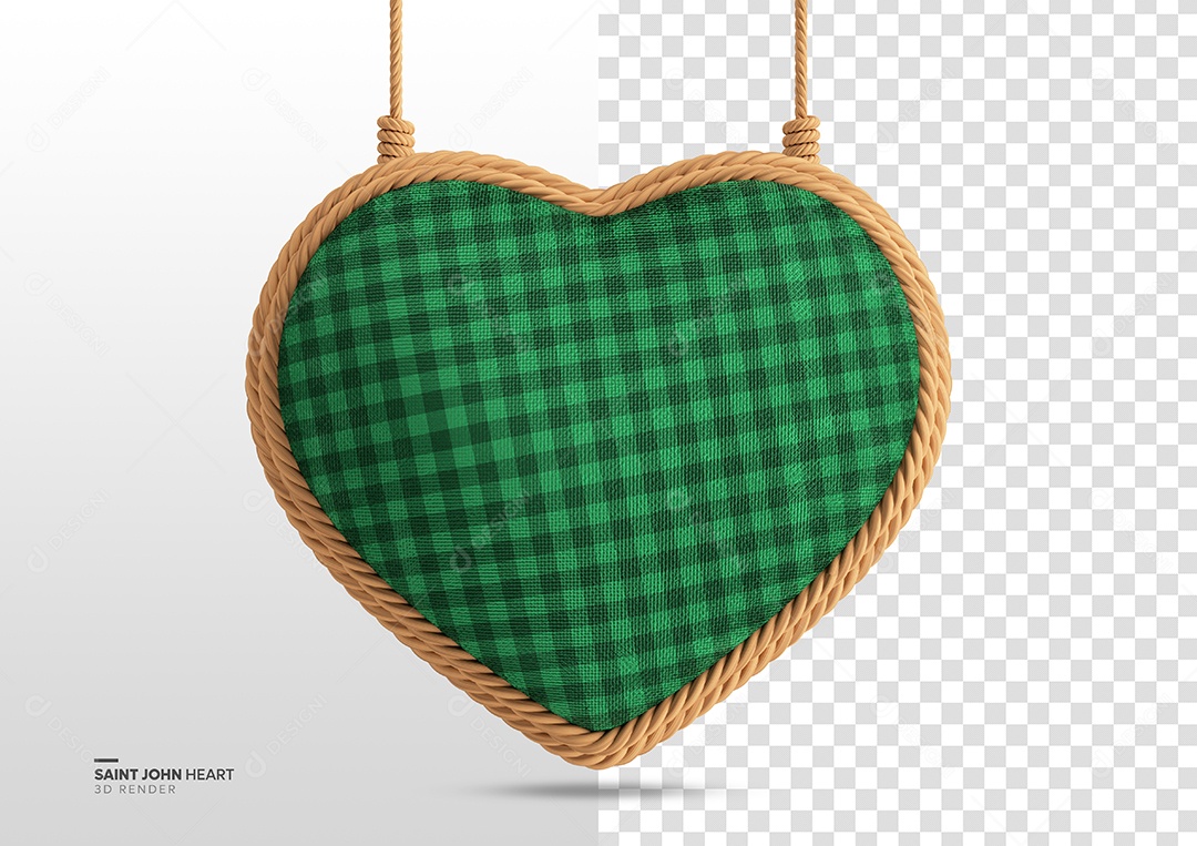 Saint John Coração Heart 3D Render Social Media PSD Editável