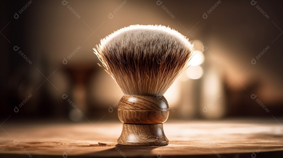 Detalhe de escova de barbear