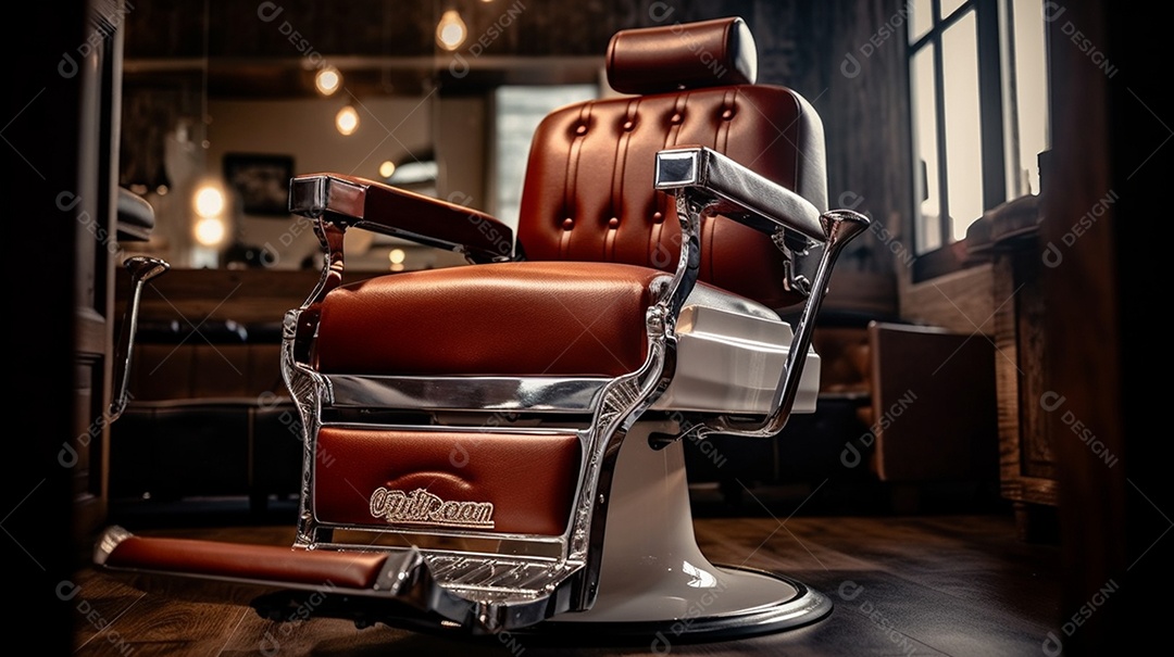Detalhes da poltrona da barbearia moderna