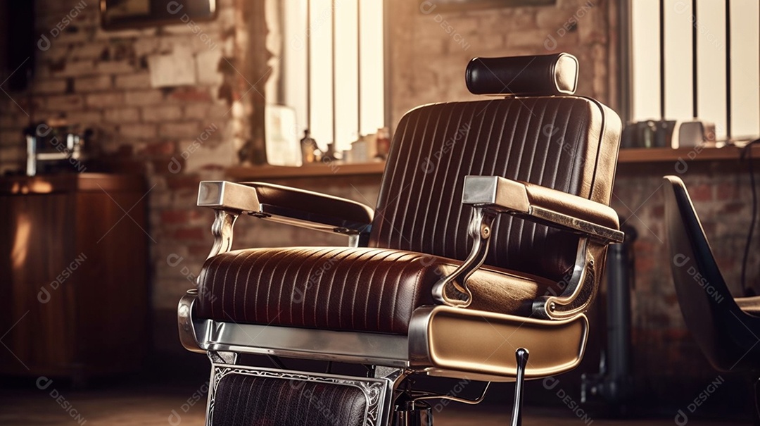 Detalhes da poltrona da barbearia moderna