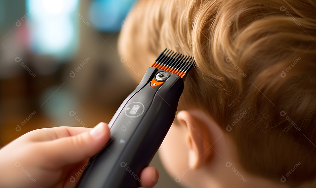 Corte de cabelo infantil menino na barbearia