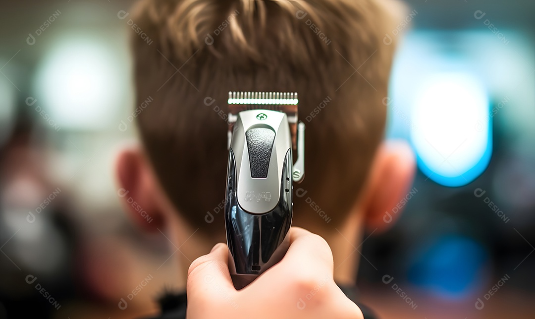 Corte de cabelo infantil menino na barbearia