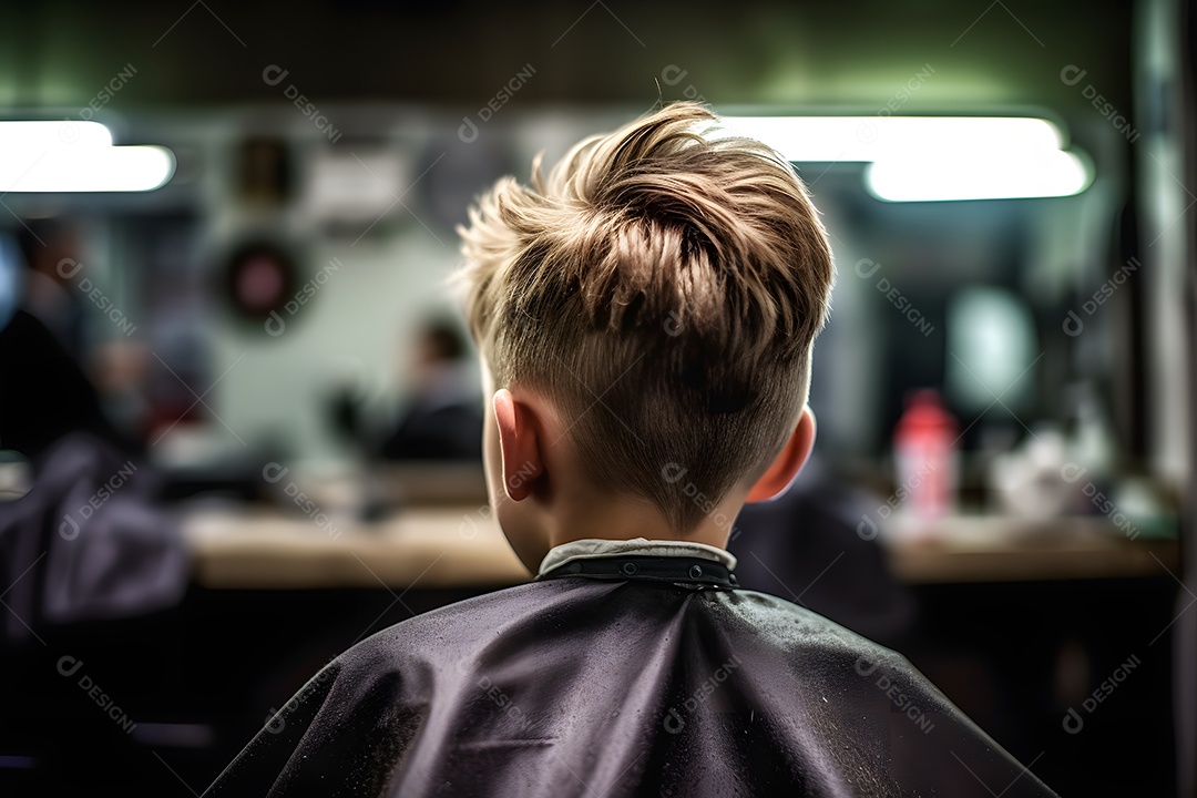 Corte de cabelo infantil menino na barbearia