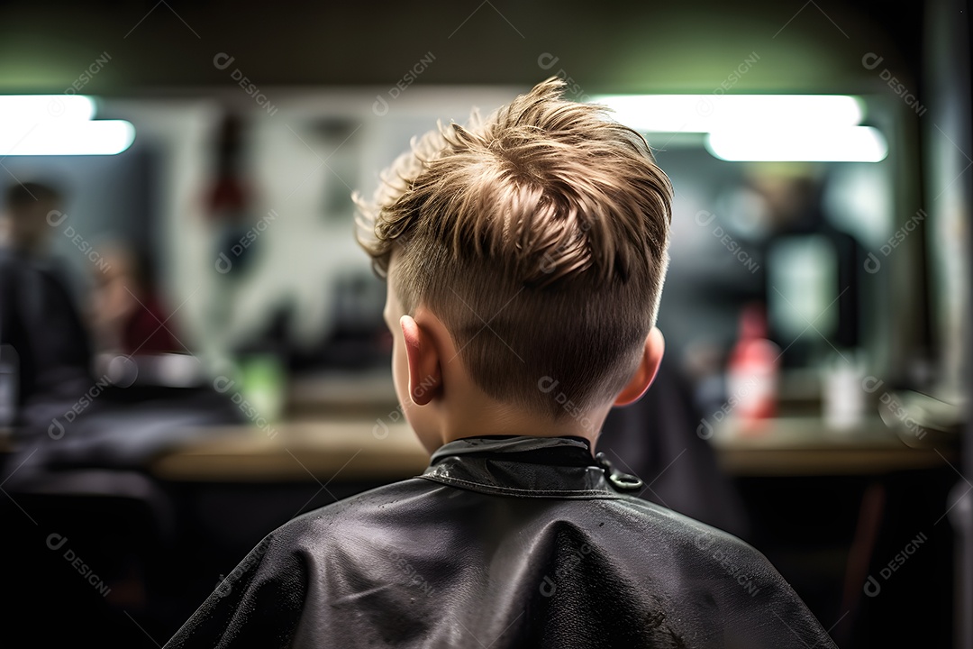 Corte de cabelo infantil menino na barbearia